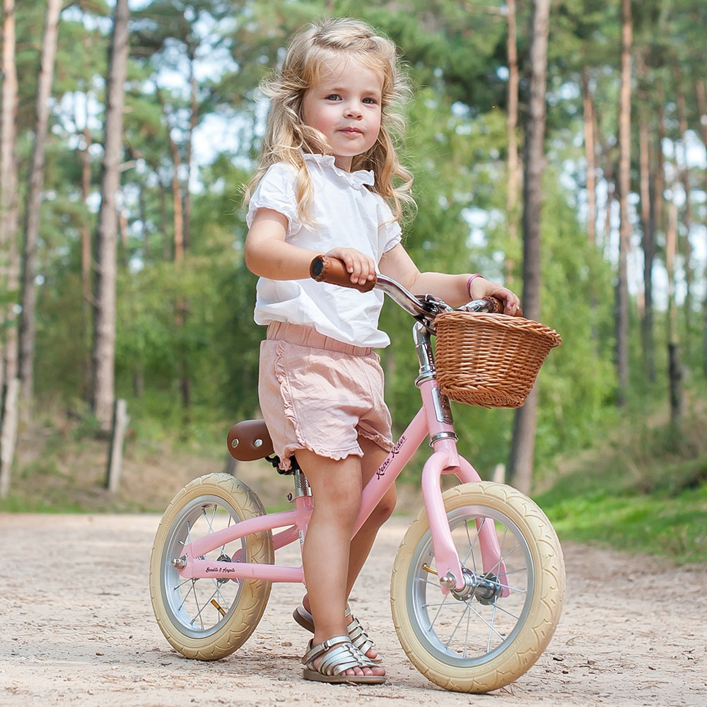 Bandits and Angels Retro Rider roze - 12 inch loopfiets vanaf 2,5 jaar