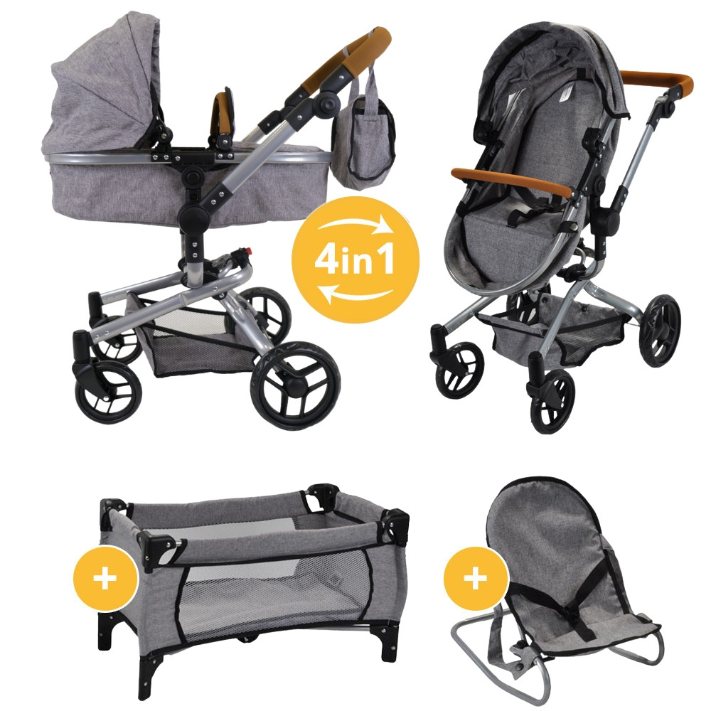 Poppenwagen-buggy, bedje en wippertje, poppen tot 50 cm. - Bandits & Angels