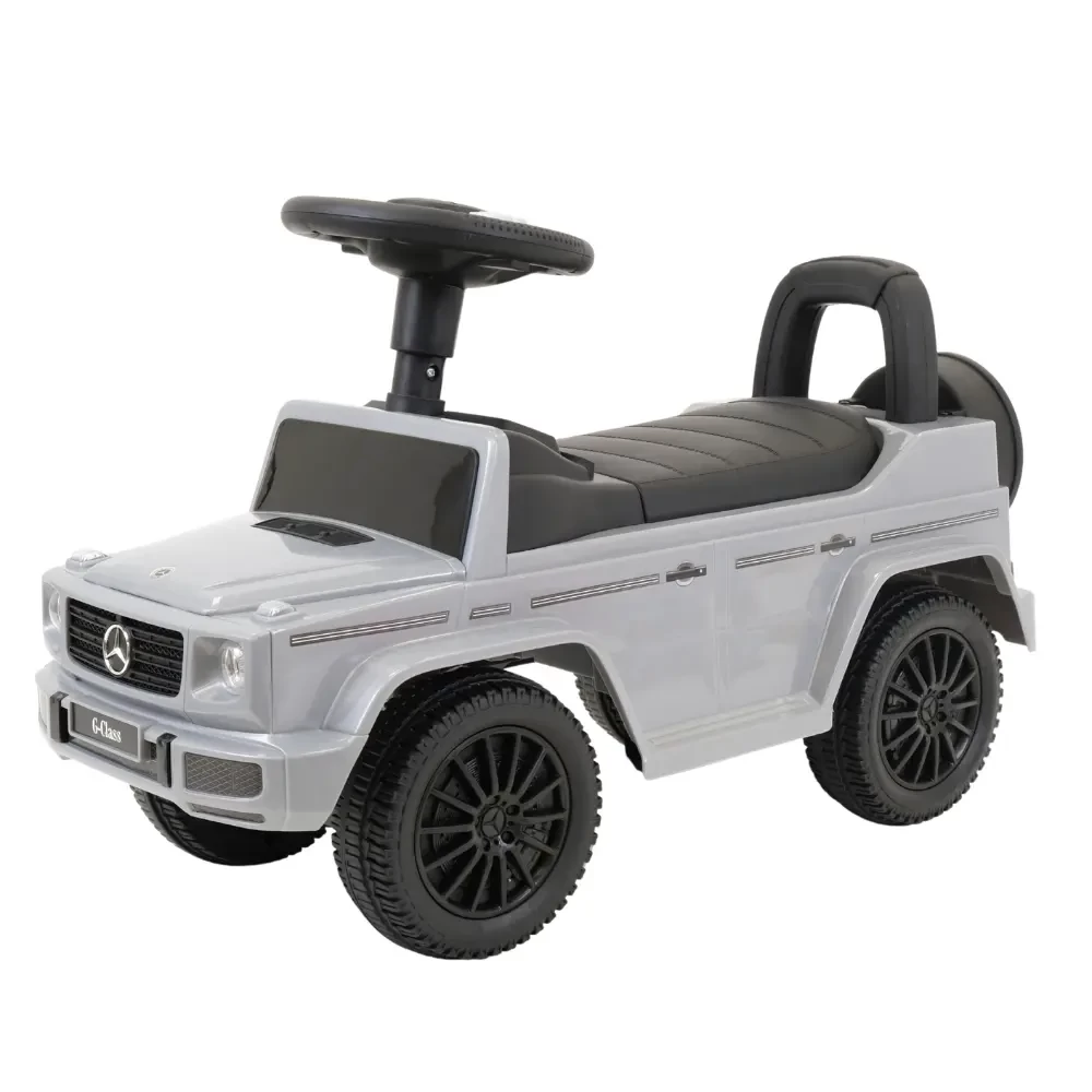 Bandits and Angels Loopauto Mercedes Benz G350D grijs vanaf 1 jaar voor Jongens en Meisjes - Stimuleert Motorische Vaardigheden - Loopwagen 24 cm - Grijze Loop Auto